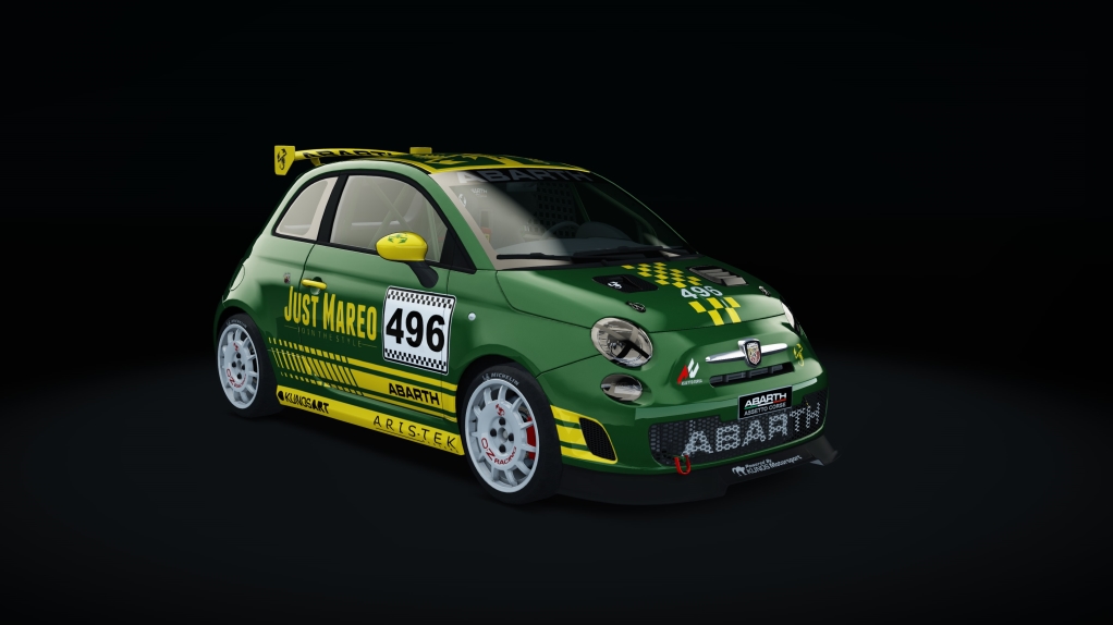 Abarth 500 Assetto Corse, skin dark_green_yellow