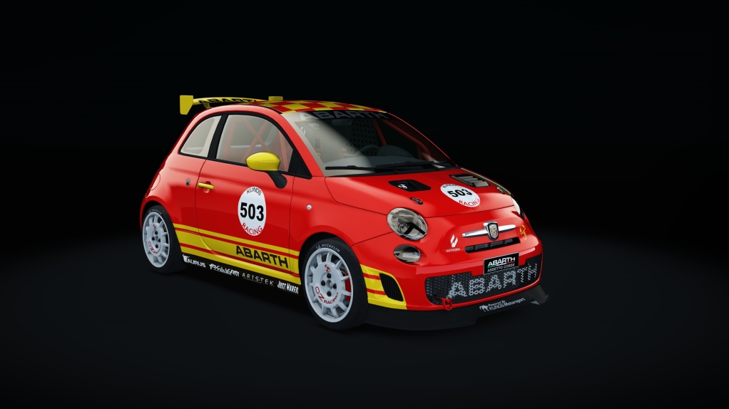 Abarth 500 Assetto Corse, skin red_yellow