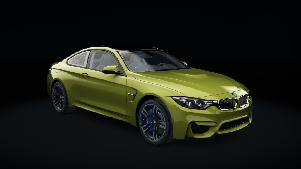 BMW M4 Akrapovic, skin austin_yellow_metallic