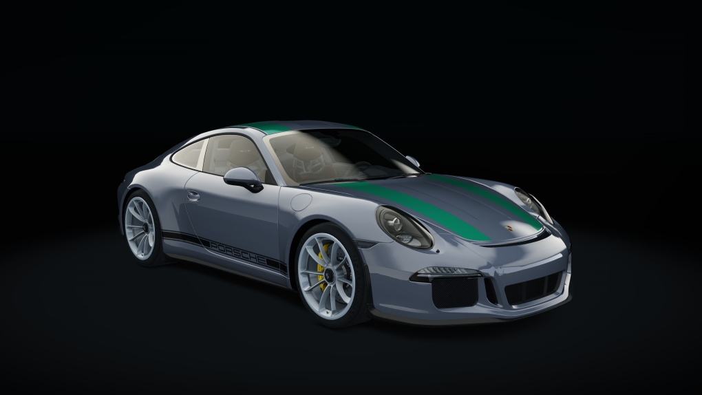 Porsche 911 R, skin 01_silver_green
