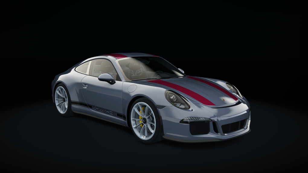 Porsche 911 R, skin 04_silver_red